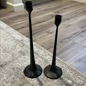 Magnolia Black Candle Holders